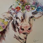GISLAINE AQUARELLE - rêve de vache